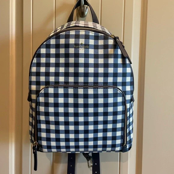kate spade | Bags | Kate Spade Blue Checkered Backpack 